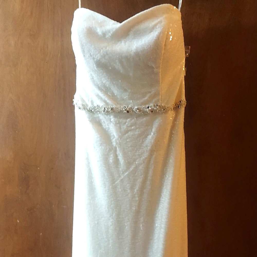 Sequin wedding dress. David's bridal, size 10, never worn.